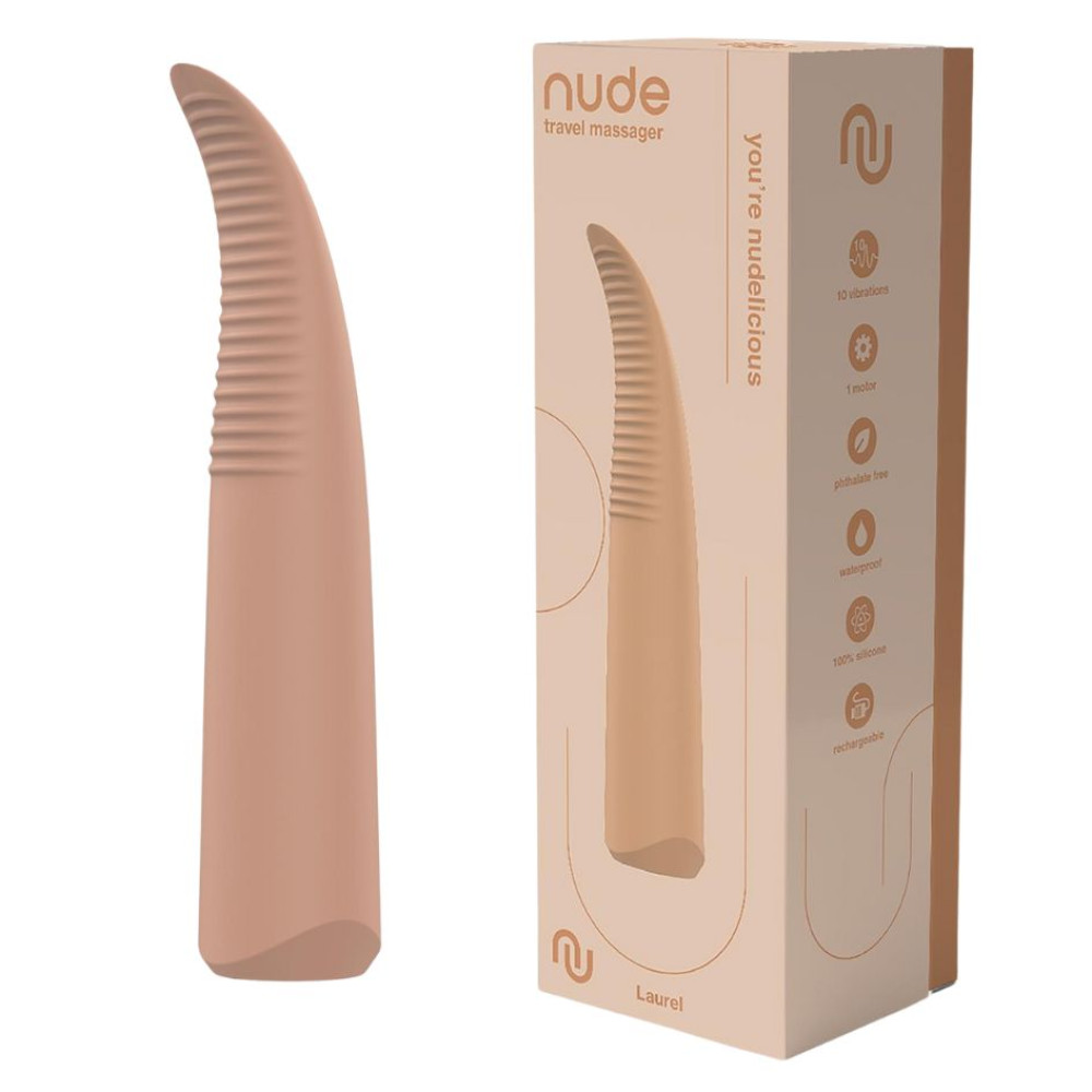 Вібратор для точкової стимуляції Dream Toys Nude Laurel бежевий, 15.5 х 2.9 см (332241), zoom