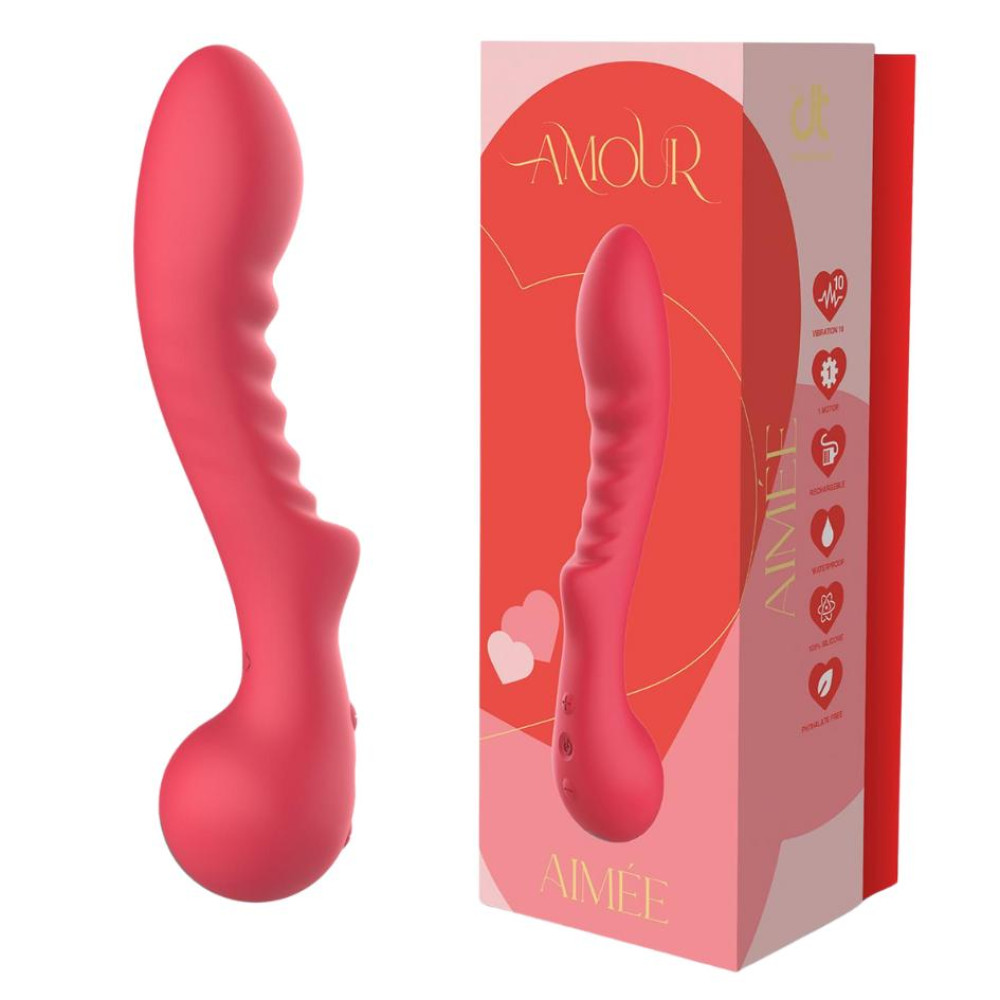 Вибратор рельефный для точки G Dream Toys Amour Aimee красный, 22 х 4.1 см (332217), zoom