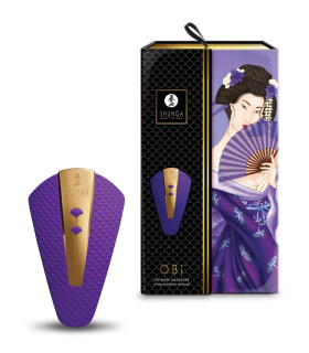 Вибратор для клитора Shunga Obi фиолетовый, 11.5 см x 7 см - No Taboo