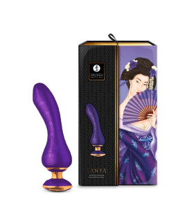 Вибратор Shunga Sanya с ручкой на подсветке, фиолетовый, 18.5 см х 3.8 см - No Taboo