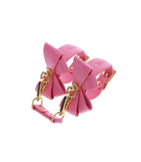Поножи с бантиками Taboom Malibu Ankle Cuffs из веганской кожи, розовые - No Taboo