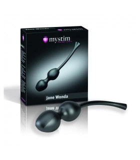 Вагінальні кульки Mystim Jane Wonda Geisha Balls Duo чорні, 19 см х 3 см - No Taboo