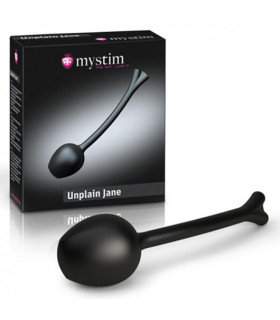 Вагинальный шарик Geisha Ball от Mystim с возможностью электростимуляции, черный, 14.3 см х 3.3 см - No Taboo