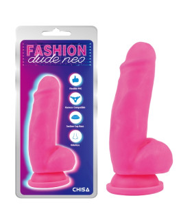 Реалистичный фаллоимитатор с присоской Chisa Dude Neo, розовый, 17.5 х 4.9 см - No Taboo