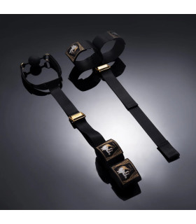 Набор для бондажа Hogtie Bondage Gear With Mouth Gags с 3 кляпами, черный - No Taboo