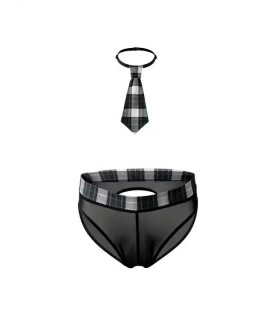  Эротичный костюм мужской трусы и галстук Sunspice 2 предмета, черный, S/M - No Taboo