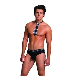 Эротичный костюм мужской трусы и галстук Sunspice 2 предмета, черный, S/M - No Taboo