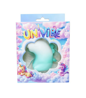 Стимулятор клитора с пульсацией UNIVIBE Единорог бело-зеленый, 7.5 см - No Taboo