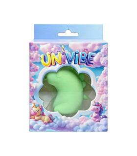 Стимулятор клитора с язычком UNIVIBE Единорог зеленый, 7.5 см - No Taboo