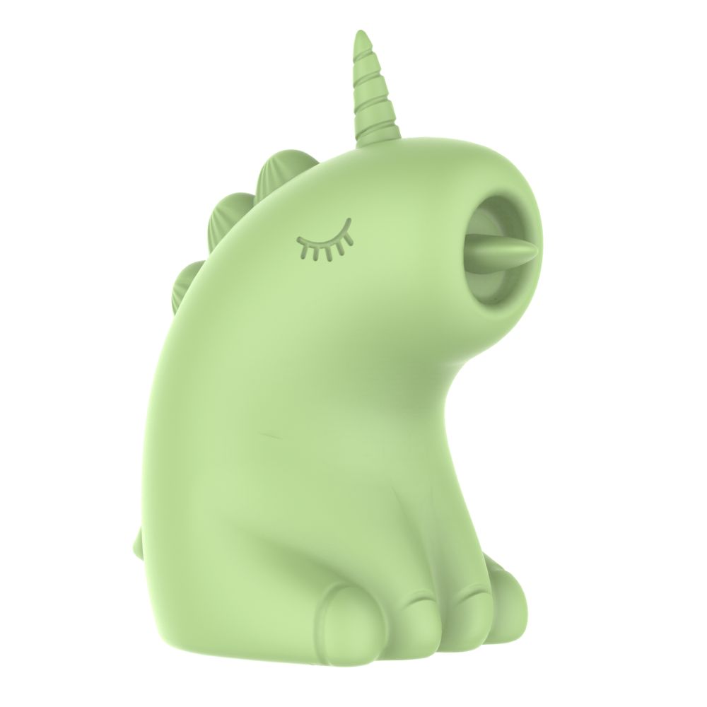 Стимулятор клитора с язычком UNIVIBE Единорог зеленый, 7.5 см (341446), zoom