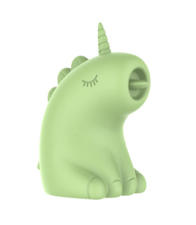 Стимулятор клитора с язычком UNIVIBE Единорог зеленый, 7.5 см - No Taboo