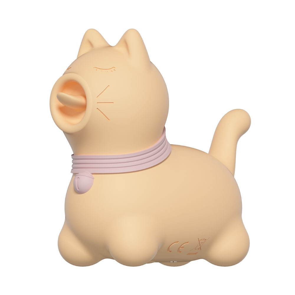 Стимулятор клитора с язычком UNIVIBE в виде котика, желтый, 6,5 см (341451), zoom