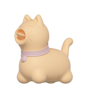 Стимулятор клитора с язычком UNIVIBE в виде котика, желтый, 6,5 см - No Taboo