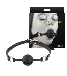 Кляп з кулькою NS Novelties Fran на регульованому ремінці, чорний, 60 х 4.2 см - No Taboo