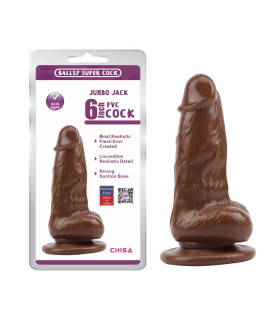 Фаллоимитатор реалистичный Chisa JUMBO JACK 6 на присоске, коричневый, 15 х 3.6 см - No Taboo