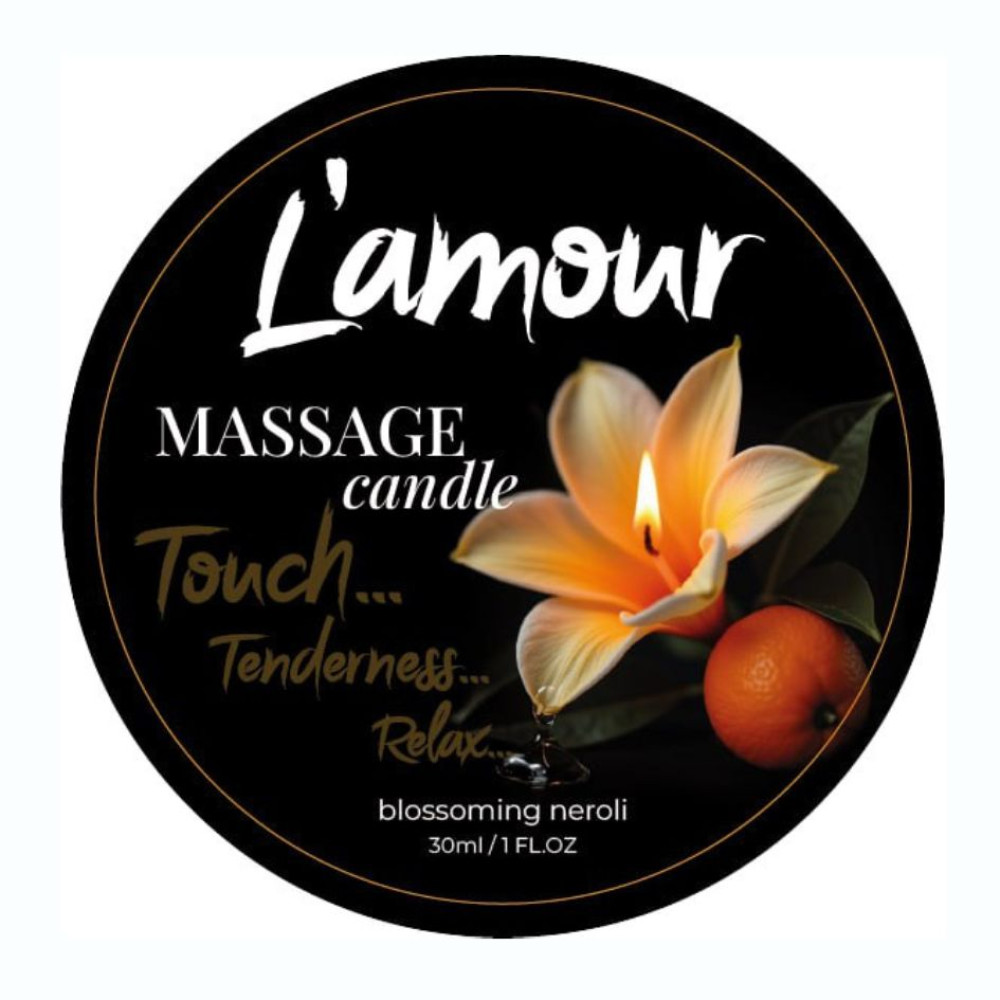 Масажна свічка L'amour Blossoming Neroli з ароматом квітучого неролі, 30 мл (335794), zoom