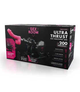 Секс-машина Dreamtoys Sex Room Sex Machine с насадками и пультом, черная - No Taboo