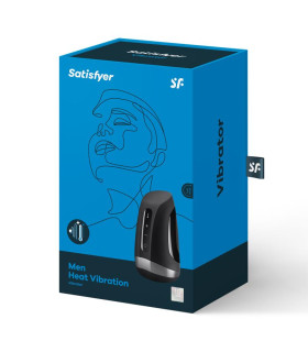 Мастурбатор хай-тек в колбе Satisfyer с вибрацией и подогревом, черный, 8.2 х 7.8 см - No Taboo