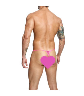 Мужские стринги Mob Eroticwear с кружевом розовые, L-XL - No Taboo