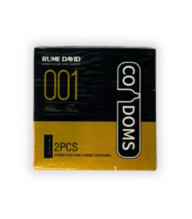Презервативы ультратонкие гидро-полиуретан Rume David 0.01 мм, упаковка 2 шт - No Taboo