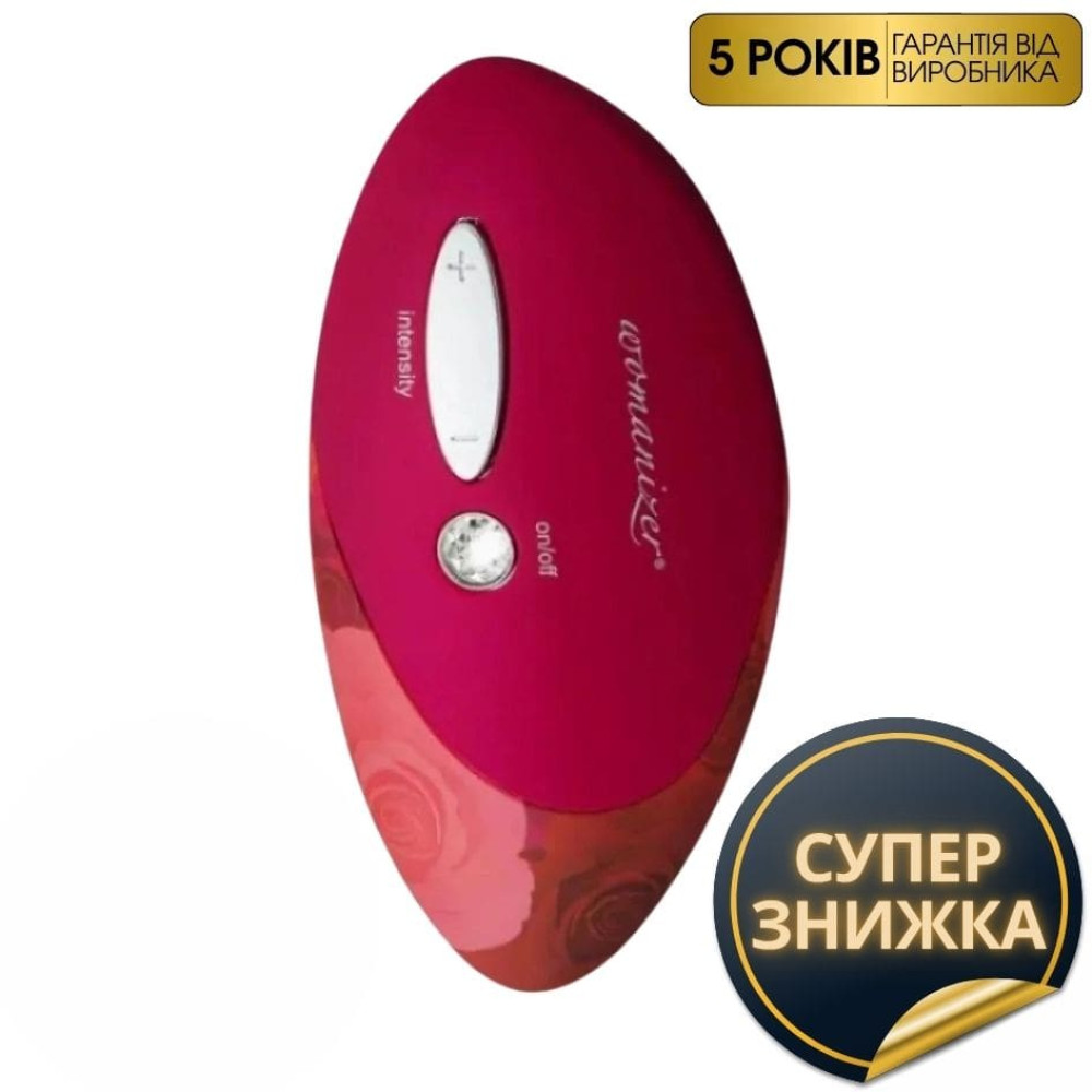 Клиторальный стимулятор Womanizer Pro W500 Red/Rose с цветочным принтом, красный (217294), zoom