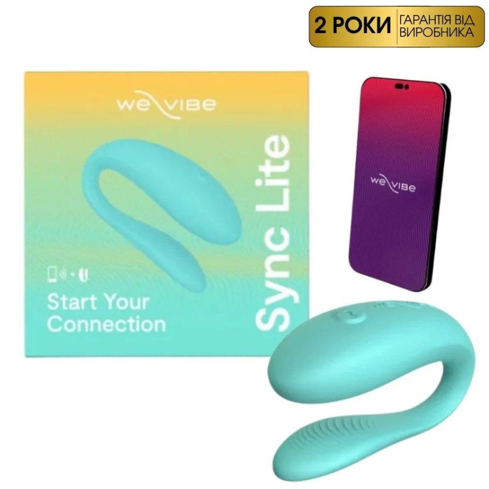 Инновационный смарт вибратор для пар Sync Lite We-Vibe, силиконовый, мятный (216862), zoom