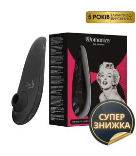 Бесконтактный стимулятор клитора Womanizer Marilyn Monroe Special Edition, черный мрамор - No Taboo