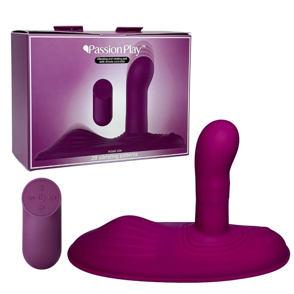 Вібратор на стілець з римінгом Passion Play з пультом, бордовий, 13.9 см (341425), zoom