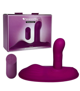 Вібратор на стілець з римінгом Passion Play з пультом, бордовий, 13.9 см - No Taboo