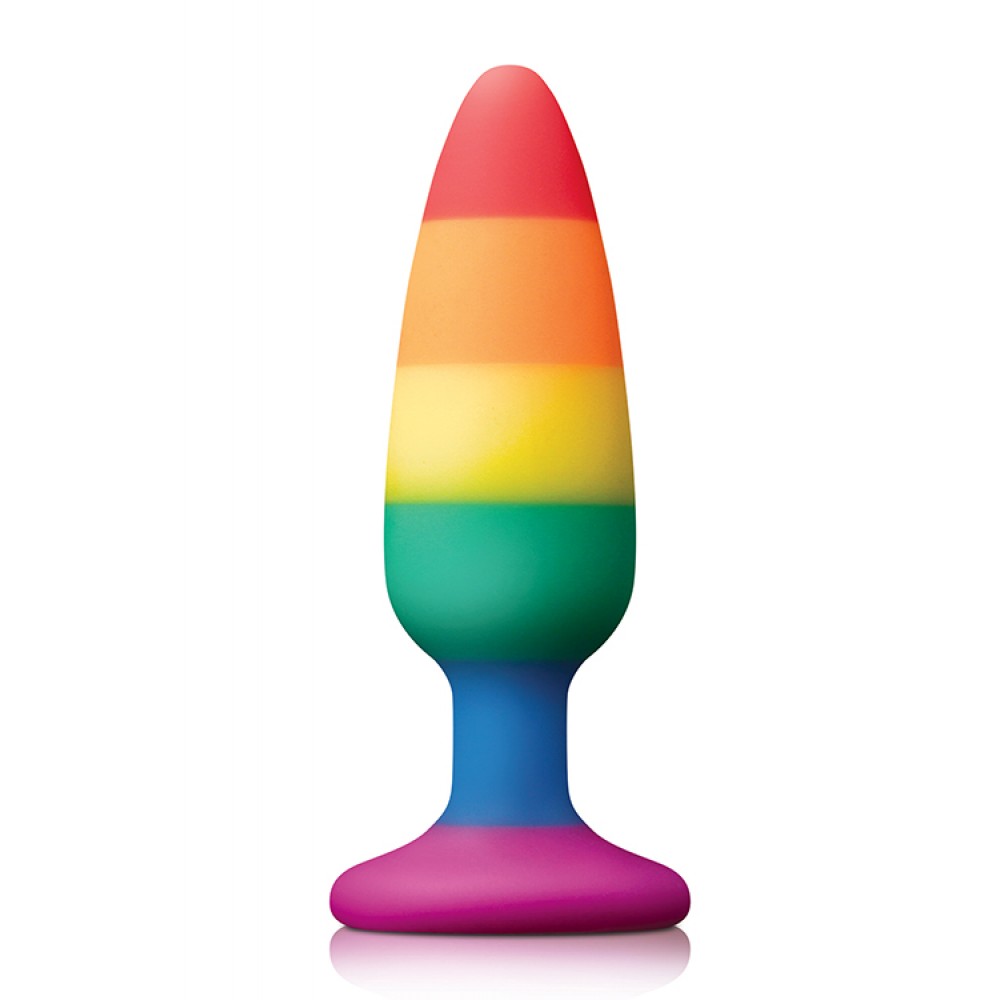 Силиконовая анальная пробка Dream Toys Colourful Love, разноцветная, 14 х 3.9 см (39501), zoom