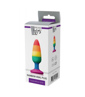 Силиконовая анальная пробка Dream Toys Colourful Love, разноцветная, 14 х 3.9 см - No Taboo