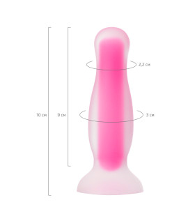 Анальная пробка светящаяся розовая, 10 х 3 см - No Taboo