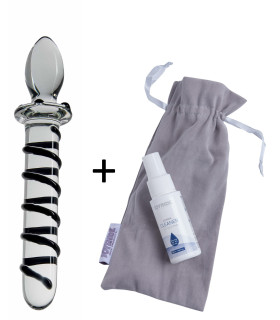 Фаллоимитатор универсальный, стеклянный с ребристой поверхностью, 20.5 см х 3 см - No Taboo