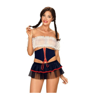 Комплект славянки, бело-синий S/M - No Taboo