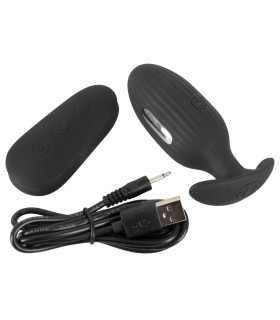 Анальная пробка Orion с электростимуляцией и вибрацией, черная - No Taboo