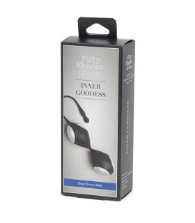 Вагінальні кульки Fifty Shades of Grey сріблясто-чорні, 20 х 3.2 см - No Taboo