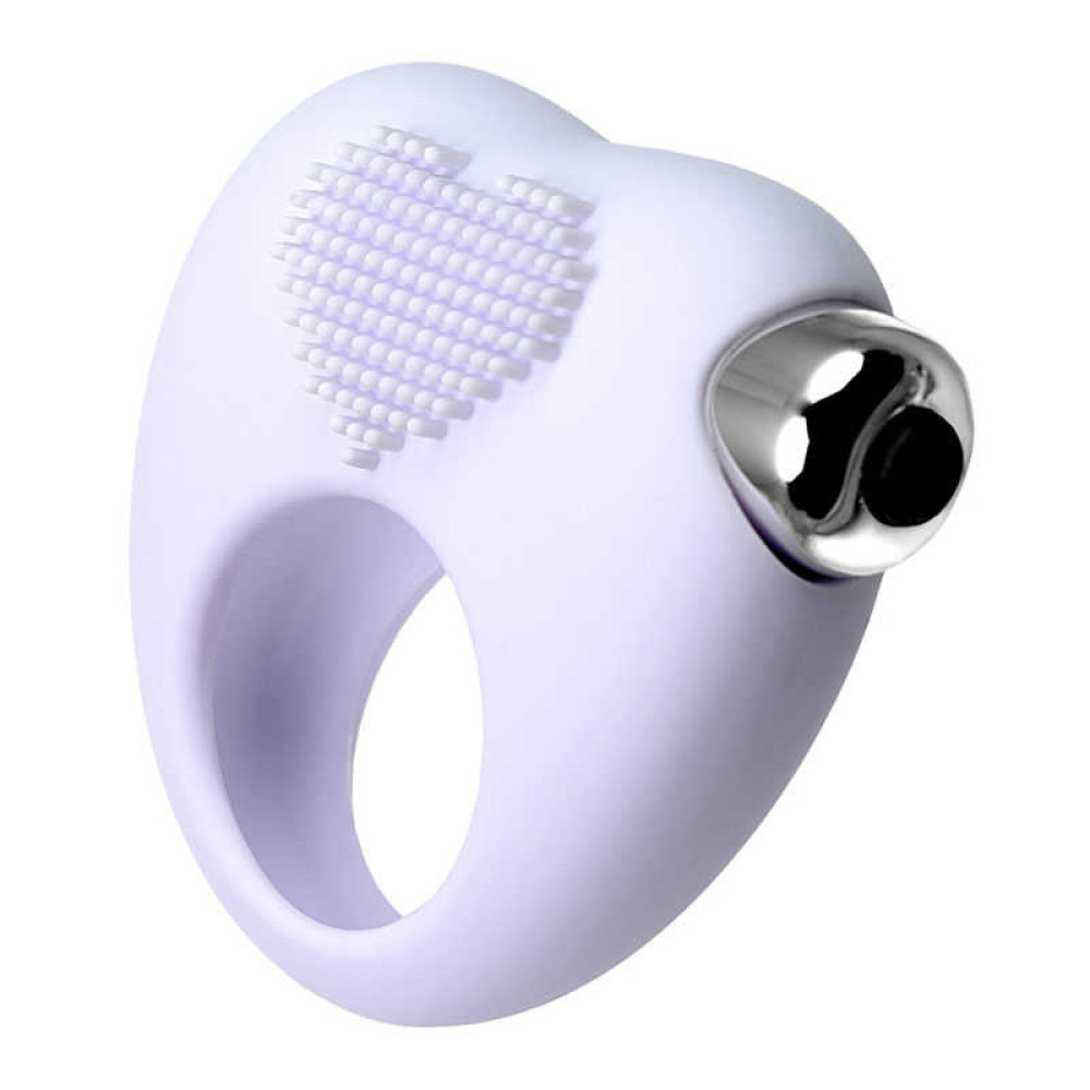 Віброкільце на пеніс, з рельєфом, силікон, біле (41384), zoom