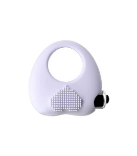 Виброкольцо на пенис, с рельефом, силикон, белое - No Taboo