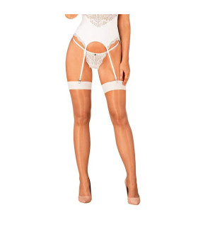 Элегатные чулки Obsessive - S814 Stockings белые, S/M - No Taboo