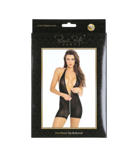 Боді на блискавці Hot Short Zip Bodysuit Black S/М - No Taboo