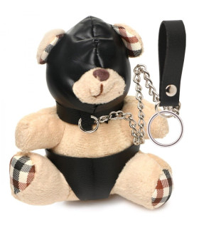 Брелок плюшевый медвежонок БДСМ в маске, 9 см х 9 см - No Taboo