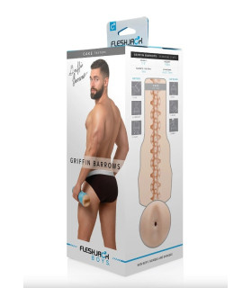 Маструбатор анус киберкожа в колбе, Fleshjack Boys Griffin Barrows Cake Signature Butt, бежевый, 24.8 см - No Taboo