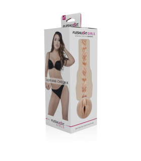 Мастурбатор вагина из киберкожи в колбе Fleshlight Girls Adriana Chechik, бежевый, 24.8 см - No Taboo