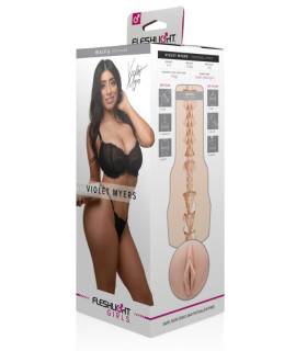 Мастурбатор вагина из киберкожи в колбе Fleshlight Girls Violet Myers Waifu, бежевый, 24.8 см - No Taboo