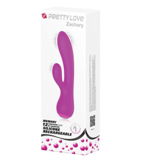 Вібратор кролик Pretty Love Zachary, фіолетовий, 17.8 х 3.2 см - No Taboo