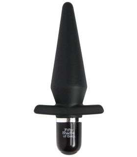 Анальна пробка з вібрацією Fifty Shades Of Grey Delicious Fullness, силіконова, чорна, 13.9 х 3.2 см - No Taboo