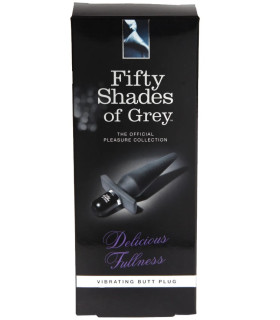 Анальна пробка з вібрацією Fifty Shades Of Grey Delicious Fullness, силіконова, чорна, 13.9 х 3.2 см - No Taboo