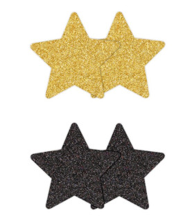 Пестисы в форме звезды Pretty Pasties Stars черные и золотые, O/S - No Taboo