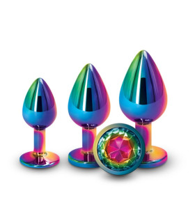 Набор металлических анальных пробок Rear Assets Trainer Kit, с кристаллом - No Taboo