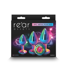 Набор металлических анальных пробок Rear Assets Trainer Kit, с кристаллом - No Taboo
